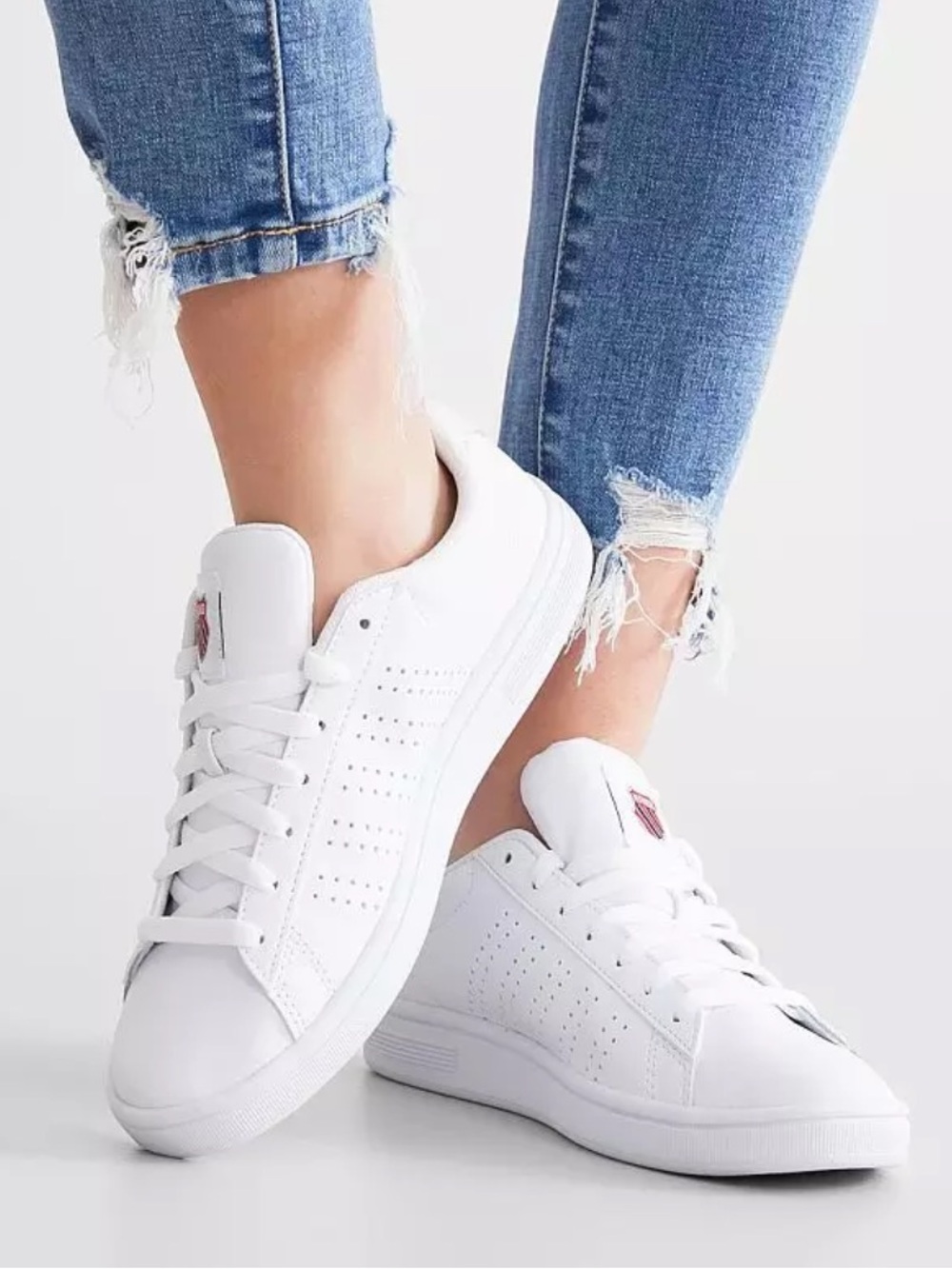 K-Swiss Brand Court Casper All White Casual Sneakers for everyday wear